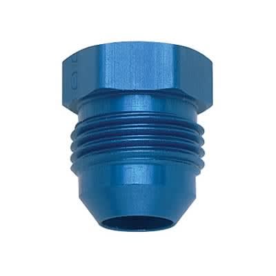 -4 AN External Hex Head Flare Plug Blue