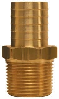 1" Hose to 3/4" Male Pipe Hose Barb Brass