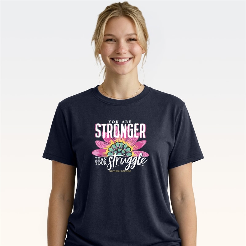 SC Soft You Are Stronger front print-Navy