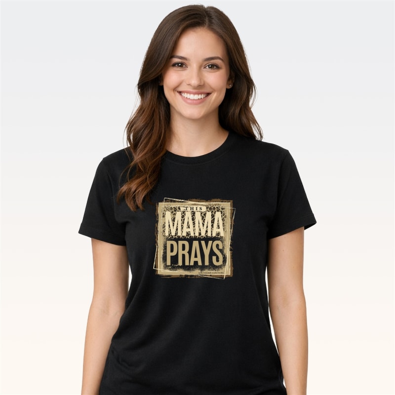 SC Soft This Mama Prays front print-Black