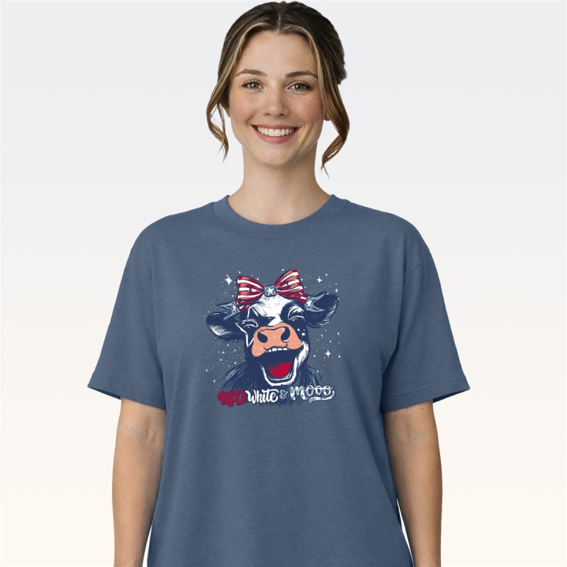 SC Soft Red White and Moo - Indigo