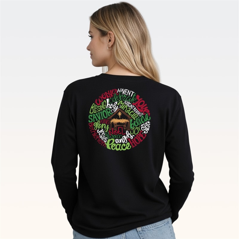 SC Classic Nativity Words On LS - Black