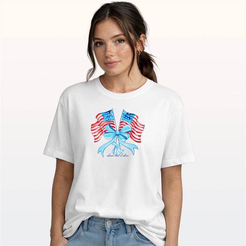 SC Soft Land That I Love Flags - White