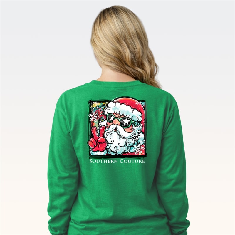 SC Classic Retro Santa on LS - Irish Green