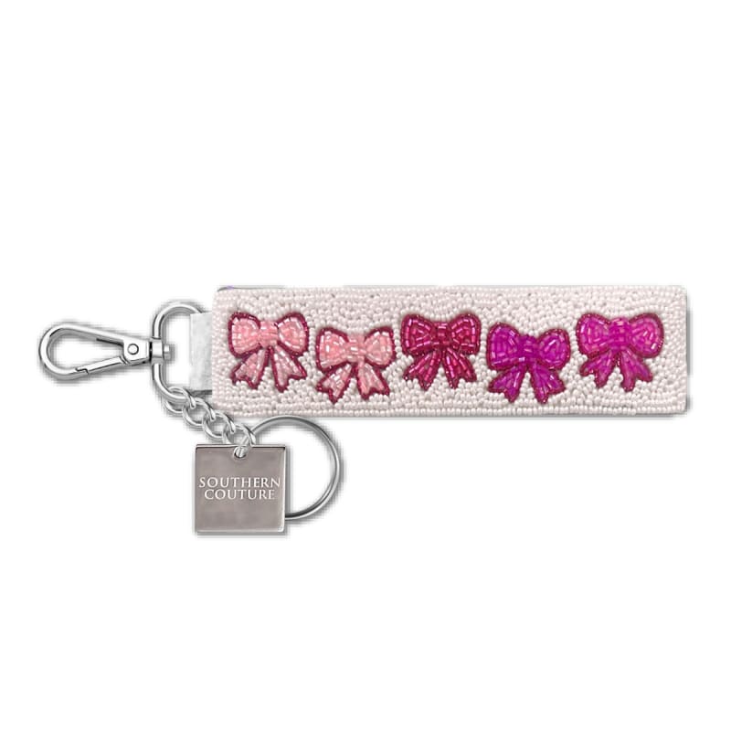 SC Beaded Keychain - Pink Bows