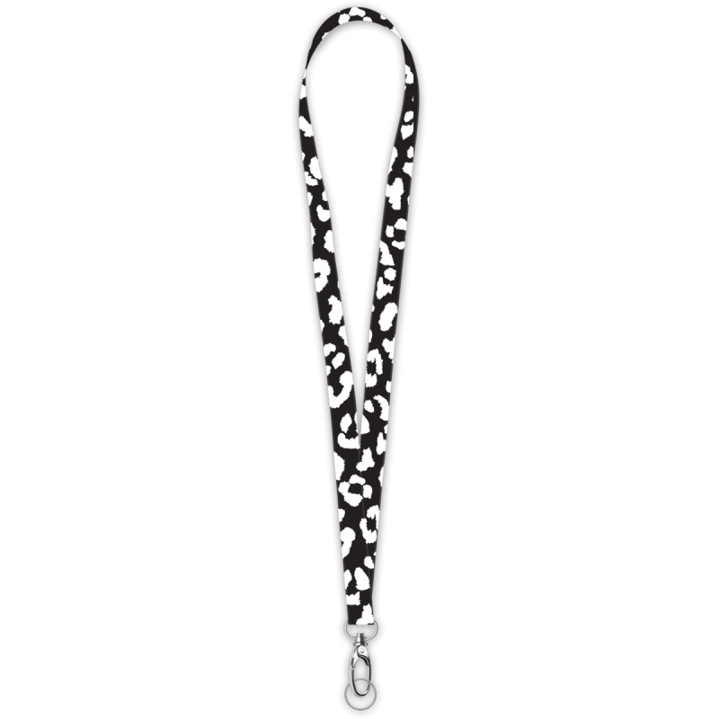 SC Black/White Leopard Lanyard
