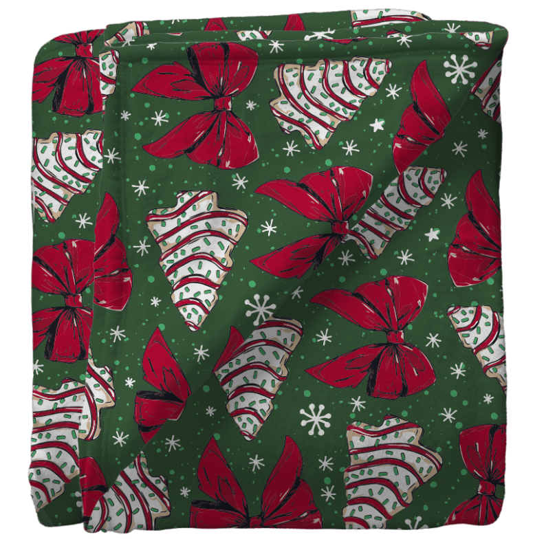 SC 50X80 Super Soft Blanket - Christmas Cake Bows