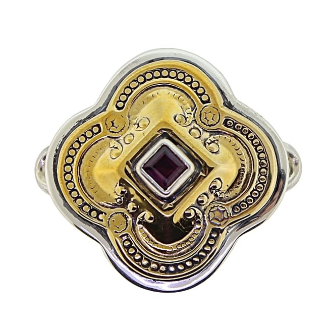 Tabra Bronze Baroque Garnet Charm
