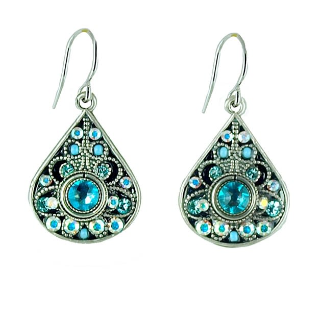 Firefly Large Teardrop Mosaic Earrings in Ice