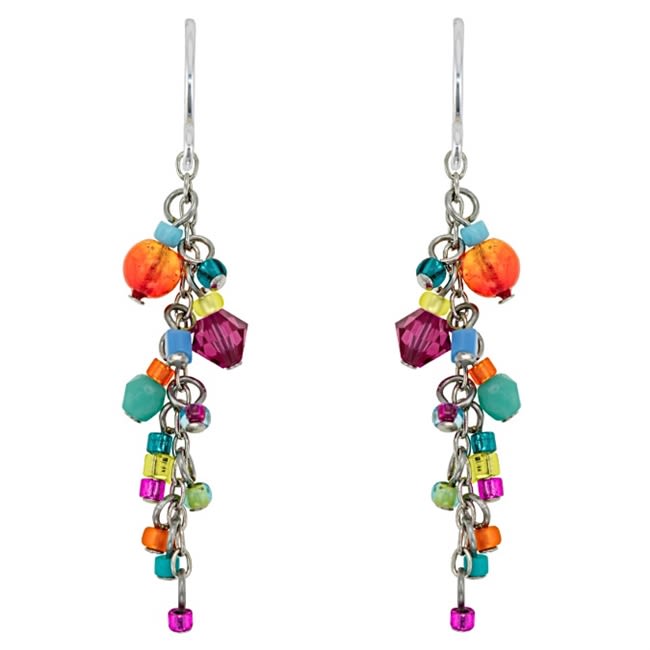 Firefly Delicate Long Earrings in Multi-color