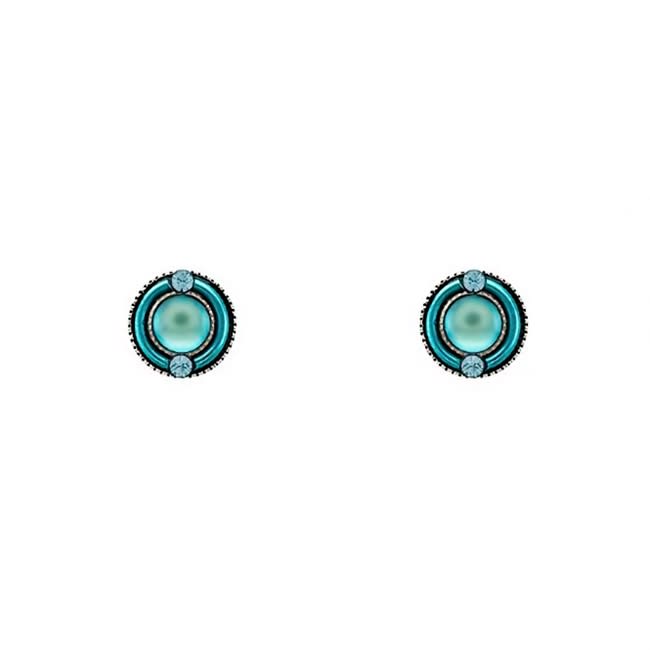 Firefly Moonlight Stud Round Post Earring in Light Blue