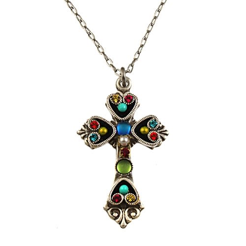 Firefly Medium Cross Necklace in Multi-color