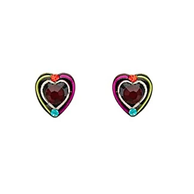 Firefly Stud Mini Heart Post Earring in Multi-color