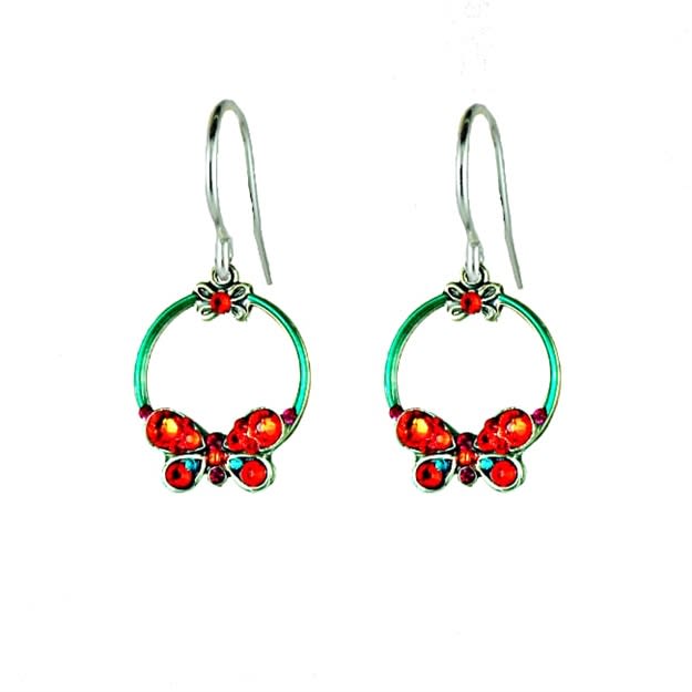 Firefly Butterfly Hoop Earrings in Flame