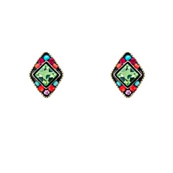 Firefly Architectural Diamond Stud Earring in Multi-color