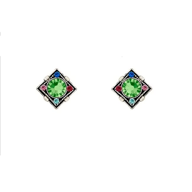 Firefly Architectural Diamond Shape Post Earring in Multicolor