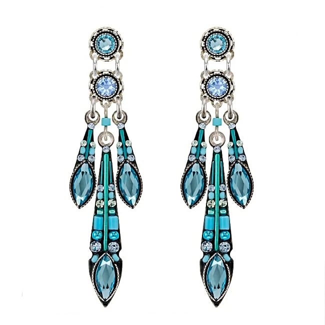 Firefly Carmel Three Drop Post Earring in Aqua