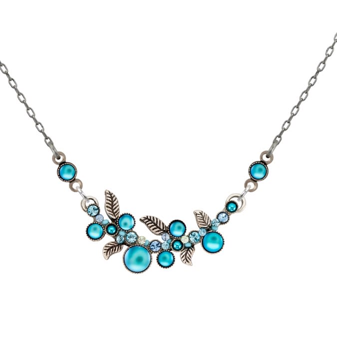 Firefly Moonlight Floral Necklace in Light Blue