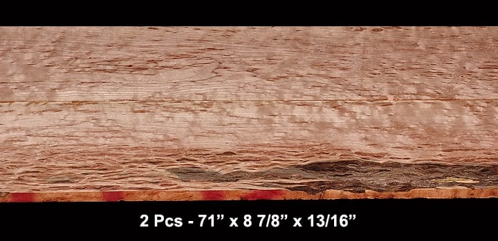 Bark Included Curly Cherry - 2 Pcs - 71" x 8 7/8" x 13/16" -  $125.00