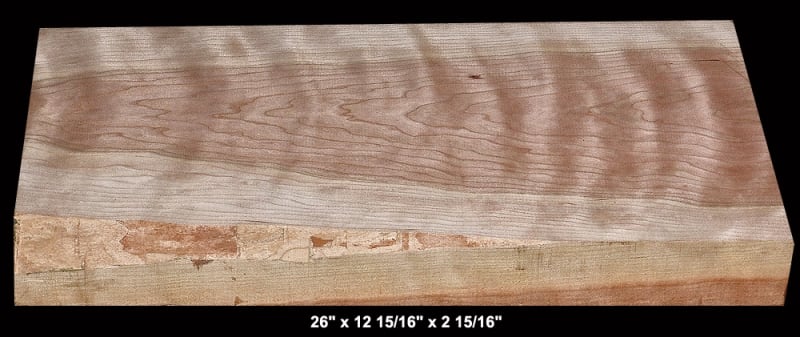 Thick Wide Curly Cherry - 26" x 12 15/16" x 2 15/16" - $125.00