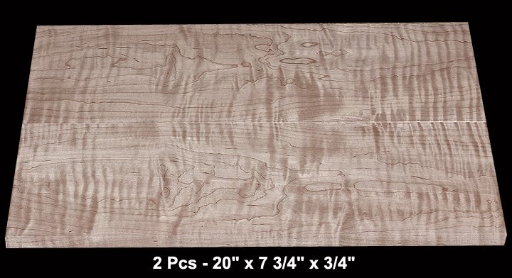 Book-Matched Curly Maple - 2 Pcs - 20" x 7 3/4" x 3/4" - $145.00