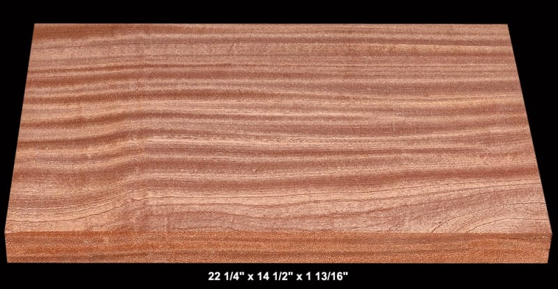 Rift Sawn Sapele Body Blank - 22 1/4" x 14 1/2" x 1 13/16" - $125.00