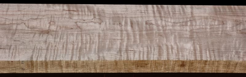 Off-Color Curly Maple - 76 3/4" x 9 3/8" x 1 11/16"+ - $125.00