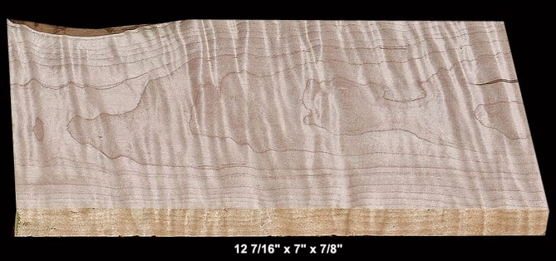Curly Maple - 12 7/16" x 7" x 7/8" - $11.00