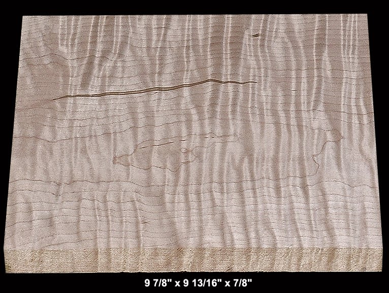 Curly Maple - 9 7/8" x 9 13/16" x 7/8" - $11.00