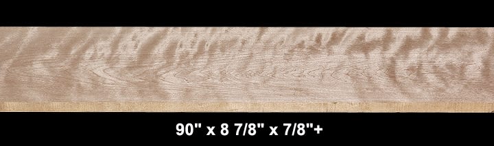 Curly Yellow Birch - 90" x 8 7/8" x 7/8"+ - $62.00