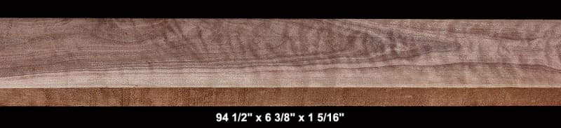 Curly Black Walnut - 94 1/2" x 6 3/8" x 1 5/16" - $115.00