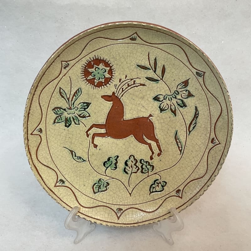 Sgraffito Stag Plate (MTO) $105