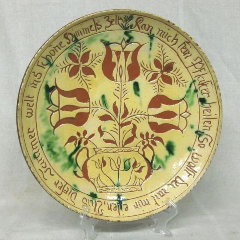 Sgraffito Tulips Plate (MTO) $135
