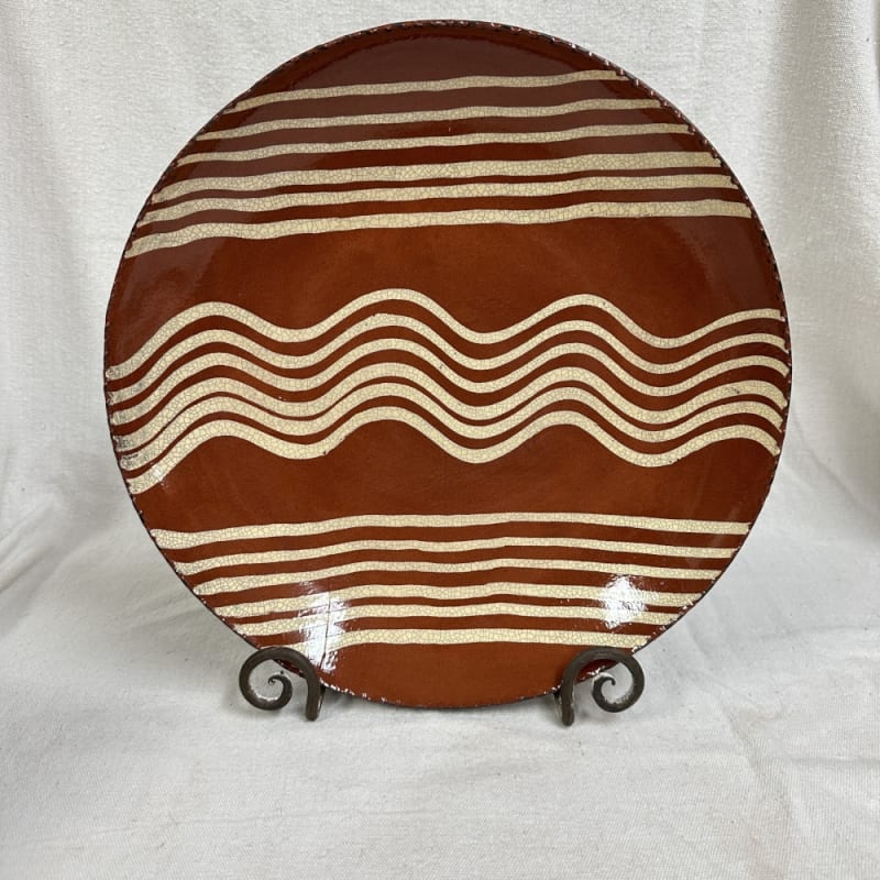 Simple Quilled Plate with Lines and Squiggles $150
