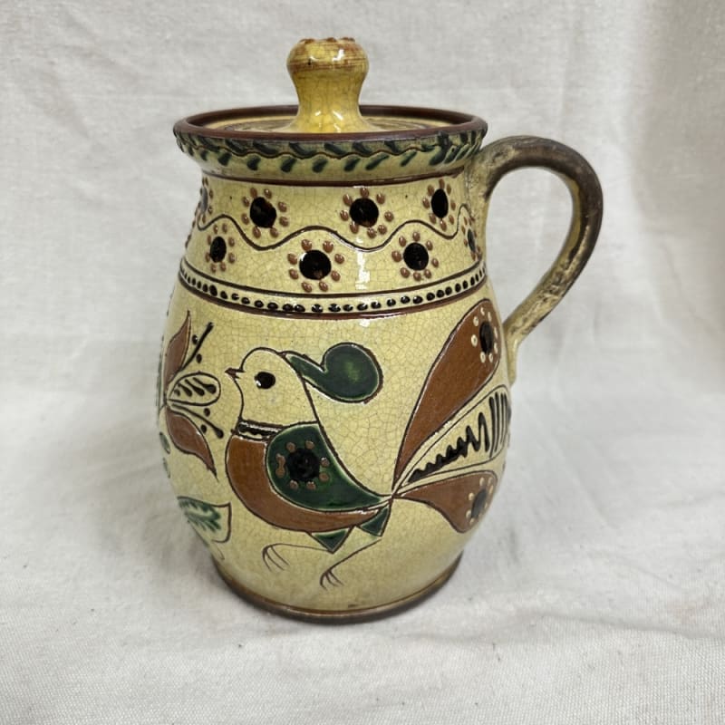 Bird Jar with Thrown Lid and Handle $230