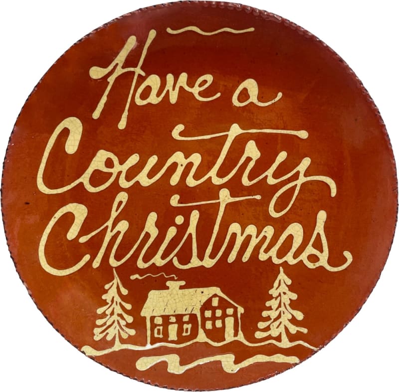 Quilled Country Christmas Plate (MTO) $180