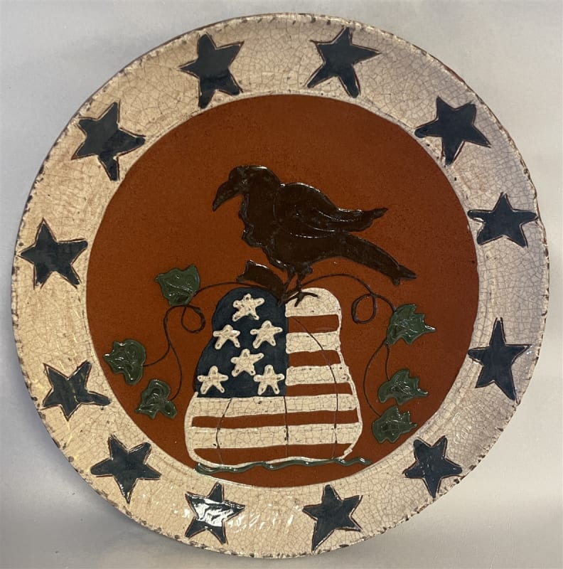 Crow on Flag Plate $105