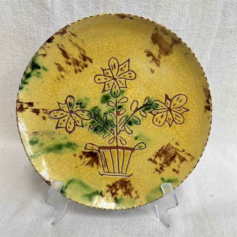 Sgraffito Floral Plate $105