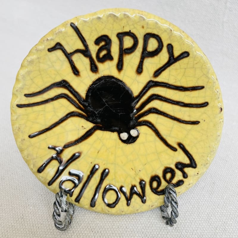 Small Happy Halloween Spider Plate $30