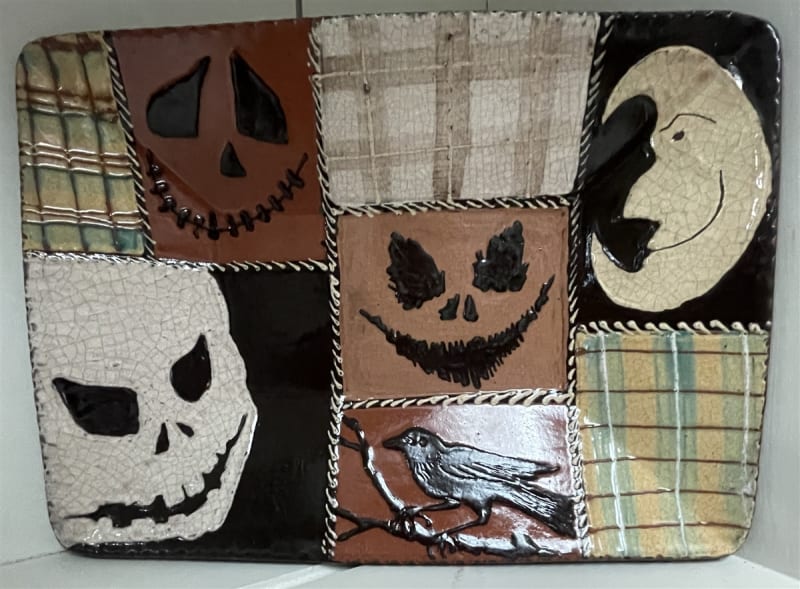 Halloween Patchwork Plate $135