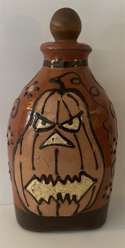Pumpkin/Crow Flask $125