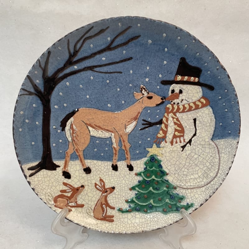 Deer and Snowman Plate (MTO) $105