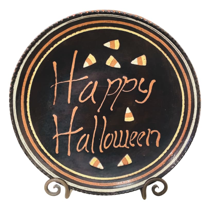 Happy Halloween Plate with Candy Corn (MTO) $135