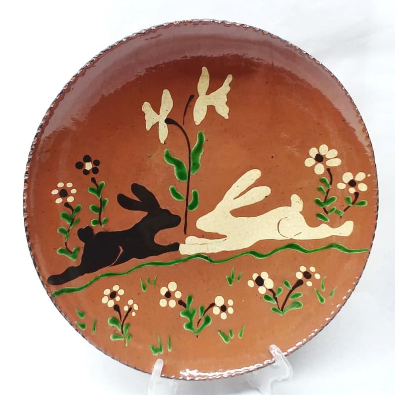 Quilled Rabbits Plate (MTO) $95