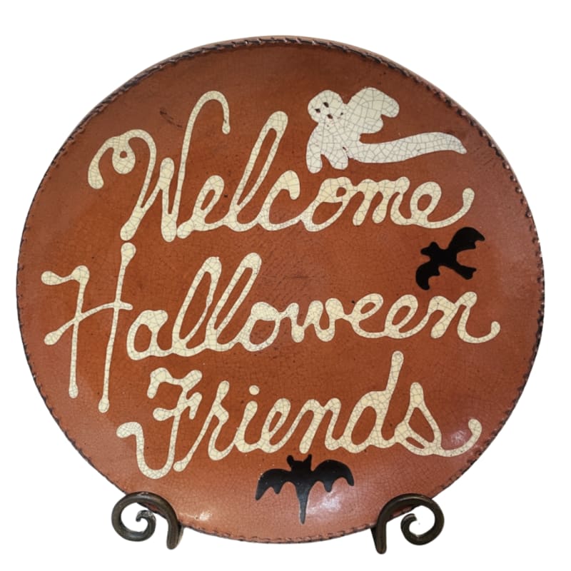 Welcome Halloween Friends Plate (MTO) $180