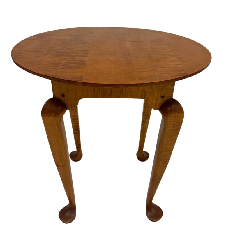 Round  Game Table with Hand Sawn Queen Anne Legs $2425