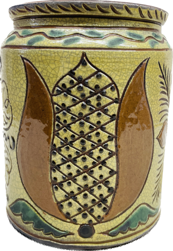 Wood Fired Open Top Tulip Jar $180