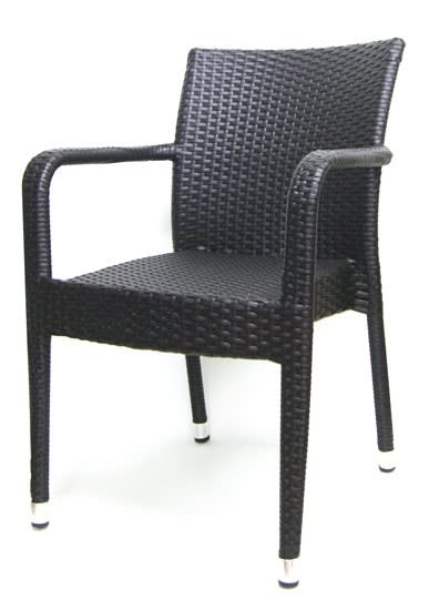 Wicker Coffee PVC Outdoor Dining Arm Chair