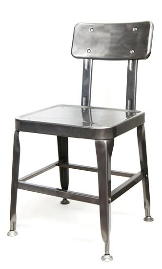 Pewter Glossy Galvanized Steel Industrial Chair Pewter Glossy Galvanized Steel Industrial Chair