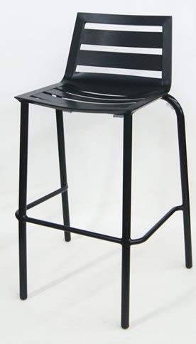 Outdoor Aluminum Black Polished Bar Stools â€“ Commercial All-Weather Seating
